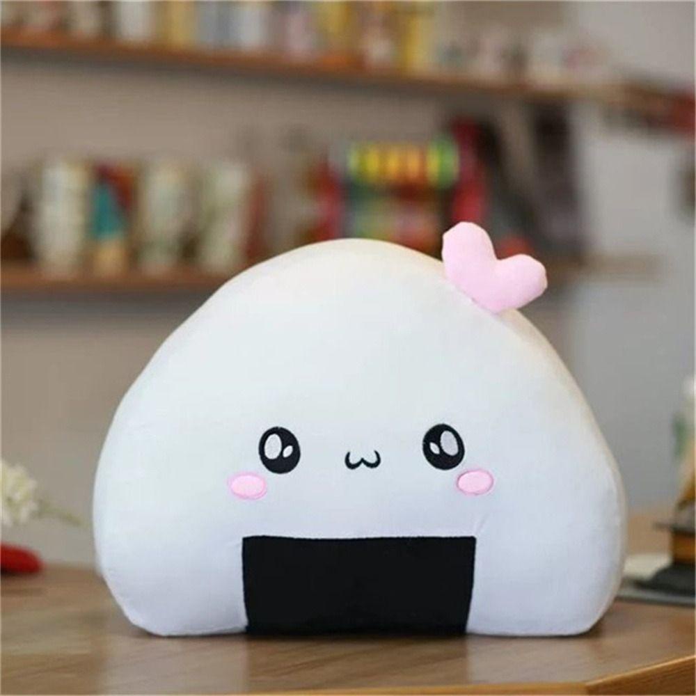 Lanfy Rice Ball Mainan Mewah Lembut Jepang20/36cm Elemen Kedua Putih Mini Sushi Plush Cushion