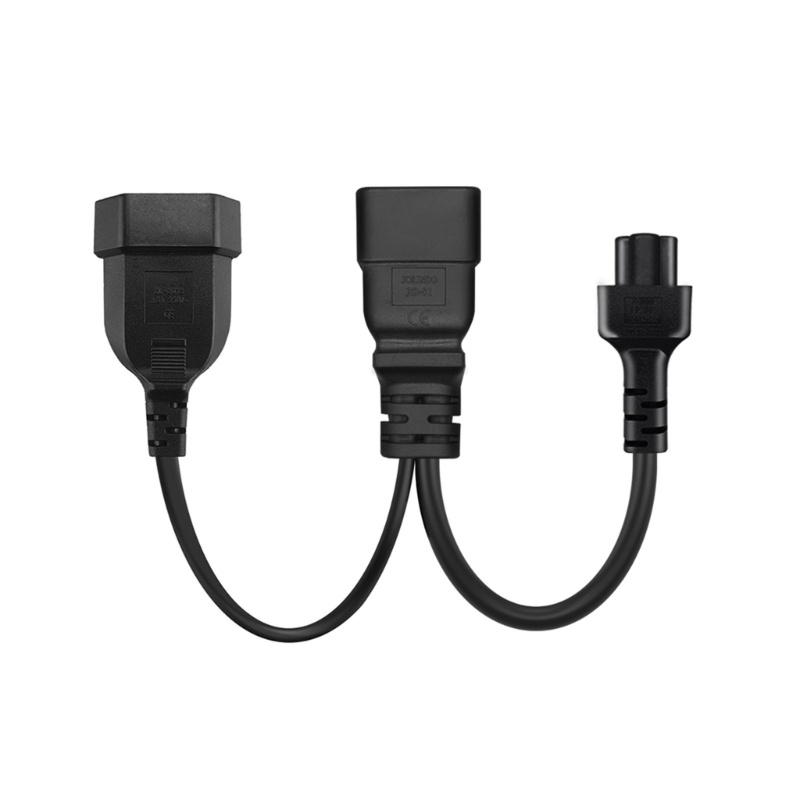 Zzz IEC320-C20 Male to IEC320-C5 +EU4 0mm Female Adapter Cord Y-splitter Power Line