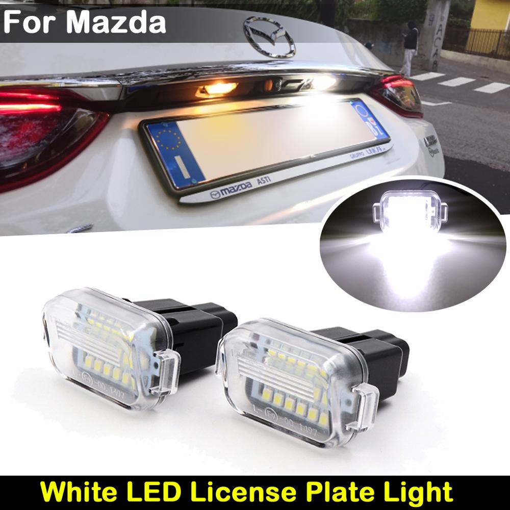 2pcs Lampu Plat Nomor LED Plat Lampu Untuk Mazda A/T (Aka Mazda6) 2014-2017 Lensa Bening Kecerahan Tinggi Putih