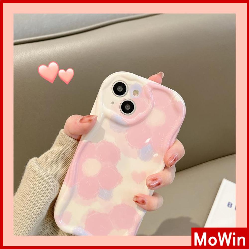 For iPhone 14 Pro Max iPhone Case Curved Edge Wave White TPU Airbag Shockproof Camera Cover Flowers Love Compatible with iPhone 13 Pro max 12 Pro Max 11 xr xs max 7 Plus 8