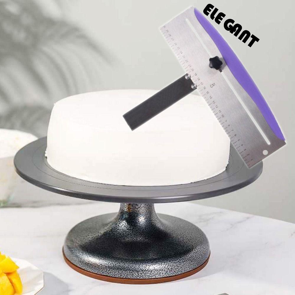 [Elegan] Scraper Kue 1PC Bahan Stainless Steel Tinggi Dapat Disesuaikan Tahan Lama Untuk Mousse Keju Rotating Baking Spatula