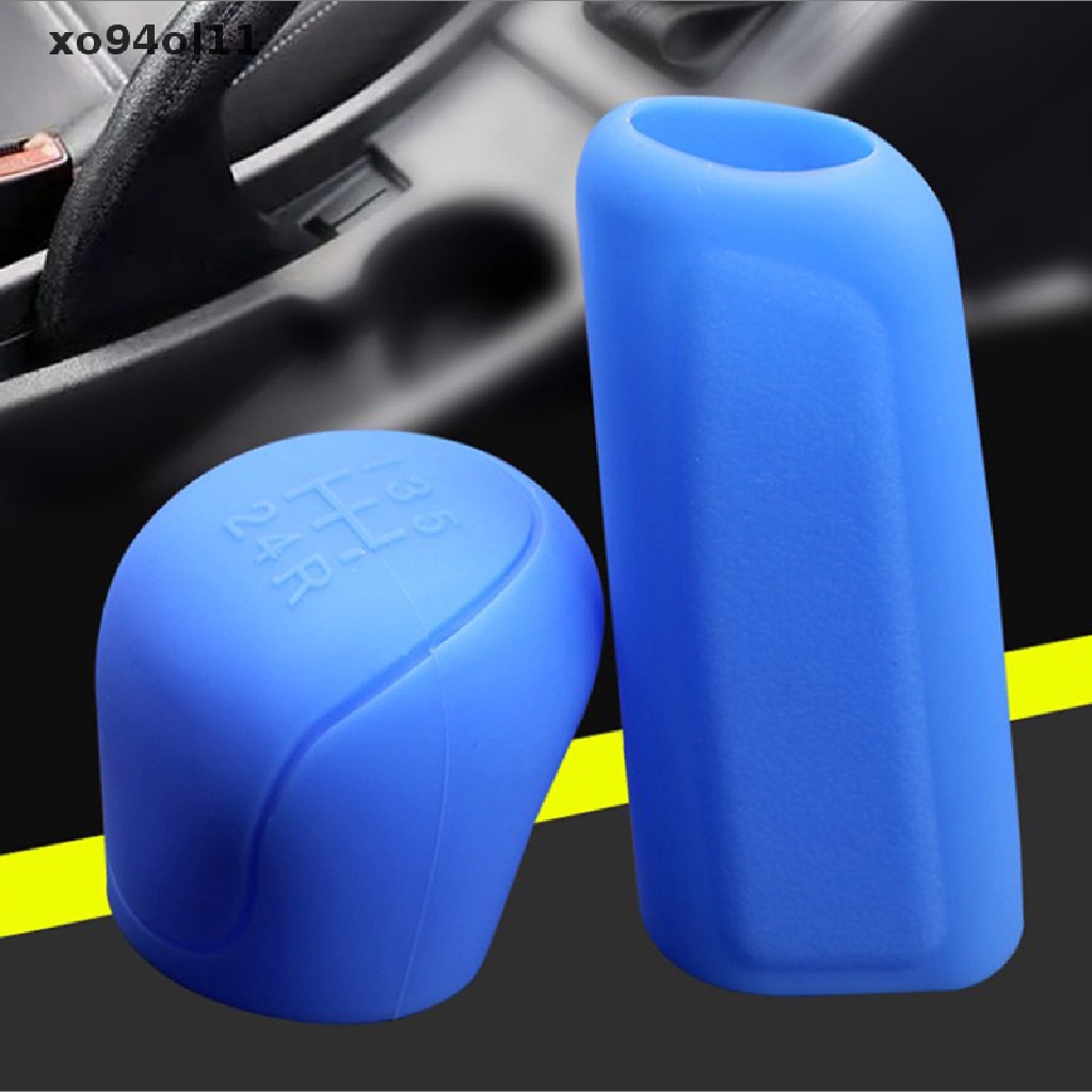 Xo 1Pc Car Auto Manual Silicone Shift Gear Head Knob Cover Rem Tangan Hand Brake Covers Sleeve Case Pelindung Kulit Styling Mobil OL