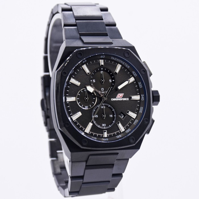 Ririsstore Jam Tangan Pria Chronoforce 5346G Stainless Steel Original - Black