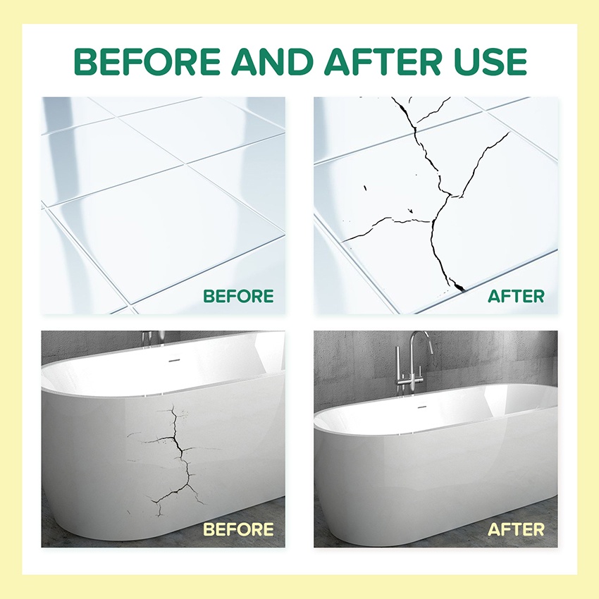 

RK Tile Repair AB Lem Set Retak Repair Agent Perekat Keramik Porselen Putih Set