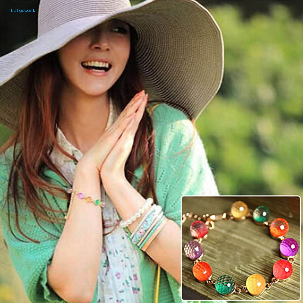 Lilyscent Fashion Cuff Bracelet Untuk Pernikahan Manik-Manik Warna-Warni Cuff Bangle Bracelet Candy Color