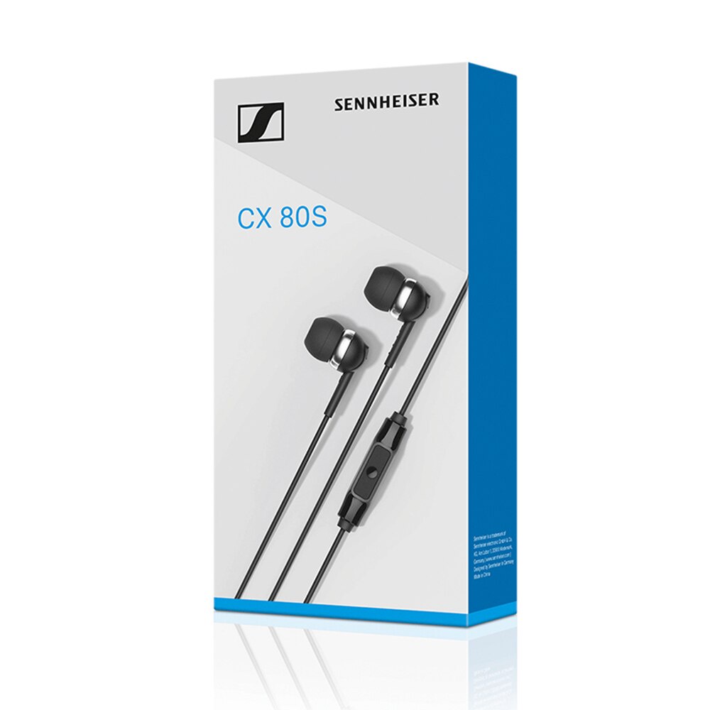 Sennheiser CX 80S Headset Headset Earphone Sport HIFI Kabel 3.5mm Stereo Dengan Mic Untuk iPhone/Samsung