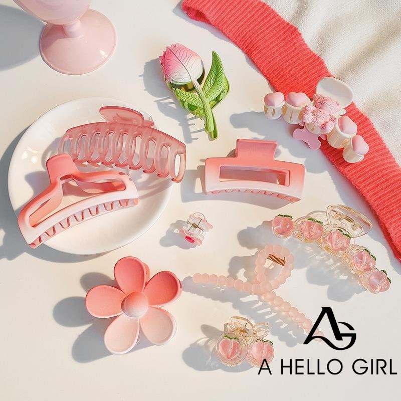 Jepit Rambut Model Bunga Sakura Besar Warna Gradasi Untuk Wanita