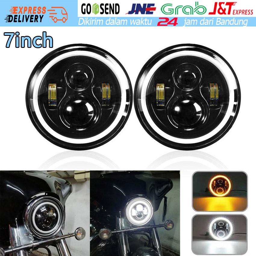 Lampu LED Projie Putih Kuning Lampu Projie Running LED 7 Inch Lampu Utama Projie Plus