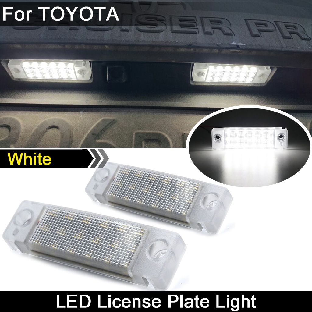 2pcs Lampu Plat Nomor Lisensi LED Putih Untuk Toyota 4Runner Sequoia Sienna Previa Land Cruiser Caldina Lexus GX470 Daihatsu Delta