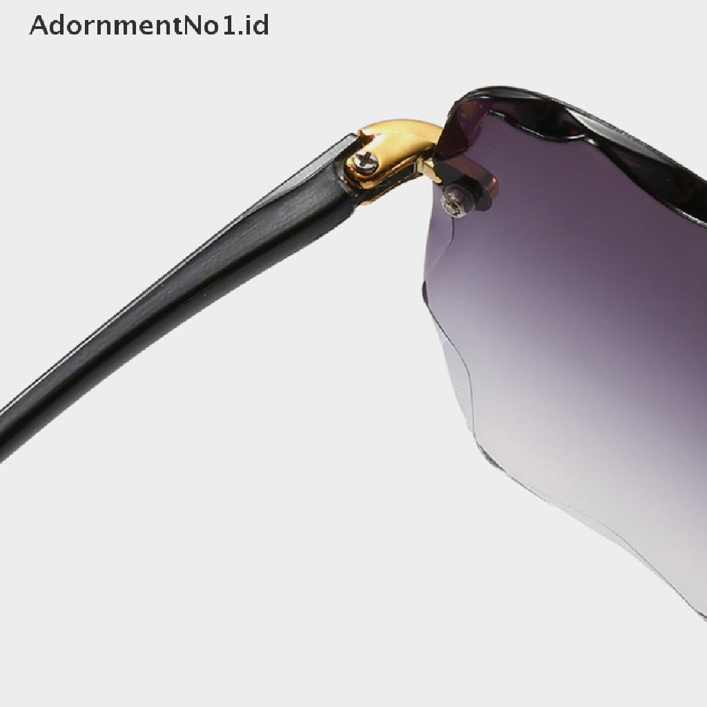 [AdornmentNo1] Uv400 Perlindungan Square Rimless Sunglasses Untuk Wanita Berwarna Frameless Eyewear Musim Panas Vintage Transparan Gradien Kacamata Matahari [ID]