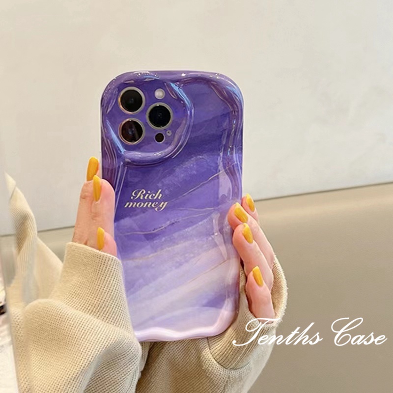 Kompatibel Untuk IPhone14 13 12 11 Pro Max8 7 6 6s Plus X Xr Xs Max SE 2020 Gaya Minimalis Canggih Ungu Gradien Casing Ponsel Lembut Penutup Belakang