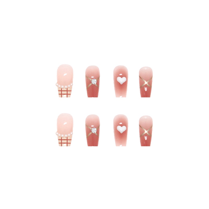 24 Pcs Panjang Balet Frosted Kuku Palsu Tempel Matte Fake Nail Dengan Lem Tekan Pada Kuku