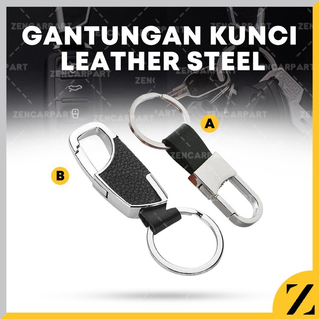 Indoholic Gantungan Kunci Pinggang Kulit Mobil Motor Premium Leather Mini Keychain Hanging Buckle Key Ring Key Chain Carabiner UNIK