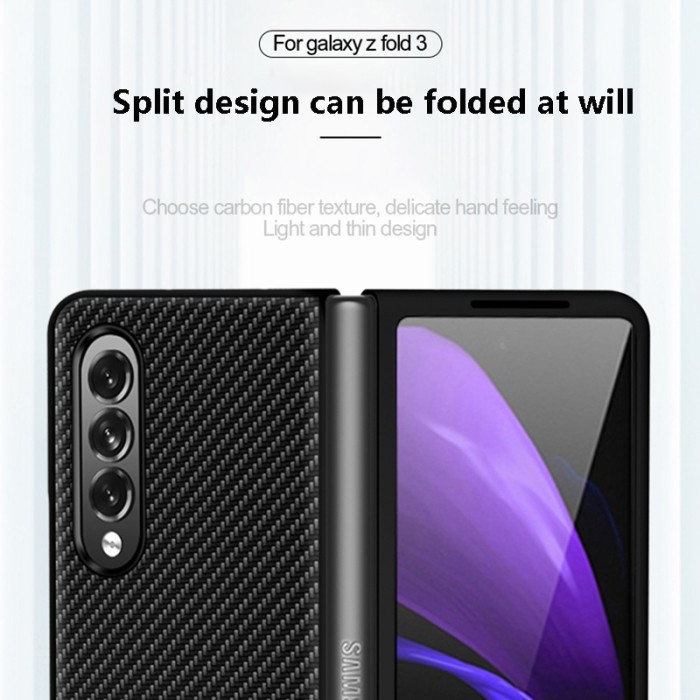 HARD CASE LEATHER CARBON SAMSUNG Z FLIP Z FLIP 3 Z FLIP 4 -BC07