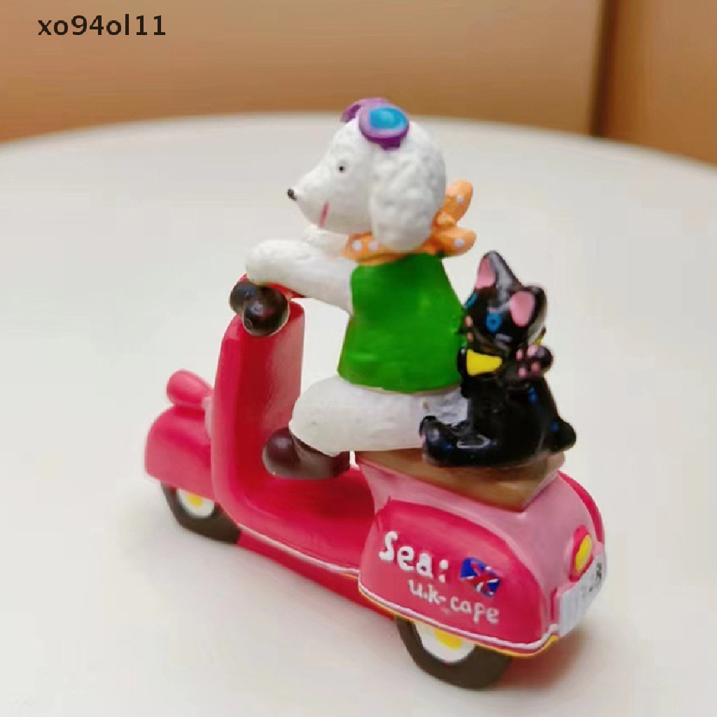 Xo 1Pc 1: 12rumah Boneka Miniatur Hewan Motor Anjing Model Kereta Dorong Microlandscape Outdoor Dekorasi Pemandangan Hidup Mainan Aksesoris Rumah Boneka OL