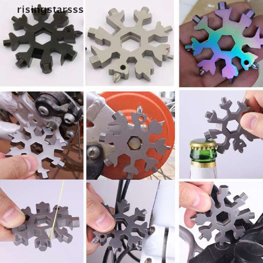 Rsid Span-new 18-in-1 Kepingan Salju Stainless Steel Multi Tool Herramienta 18en 1al Alat Copo De Nieve Llave Multiusos Jelly