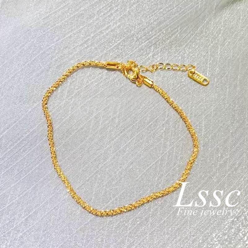 Gelang Kaki Titanium Emas 18K Mewah Cantik Keberuntungan Korea Anti Karat Aksesoris Wanita Perhiasan