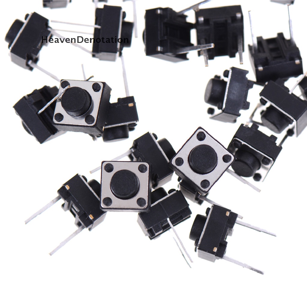 [HeavenDenotation] 100pcs 2pins Saklar Tombol Tekan Tactile Tact Switch 6X6X5mm Momentary HDV