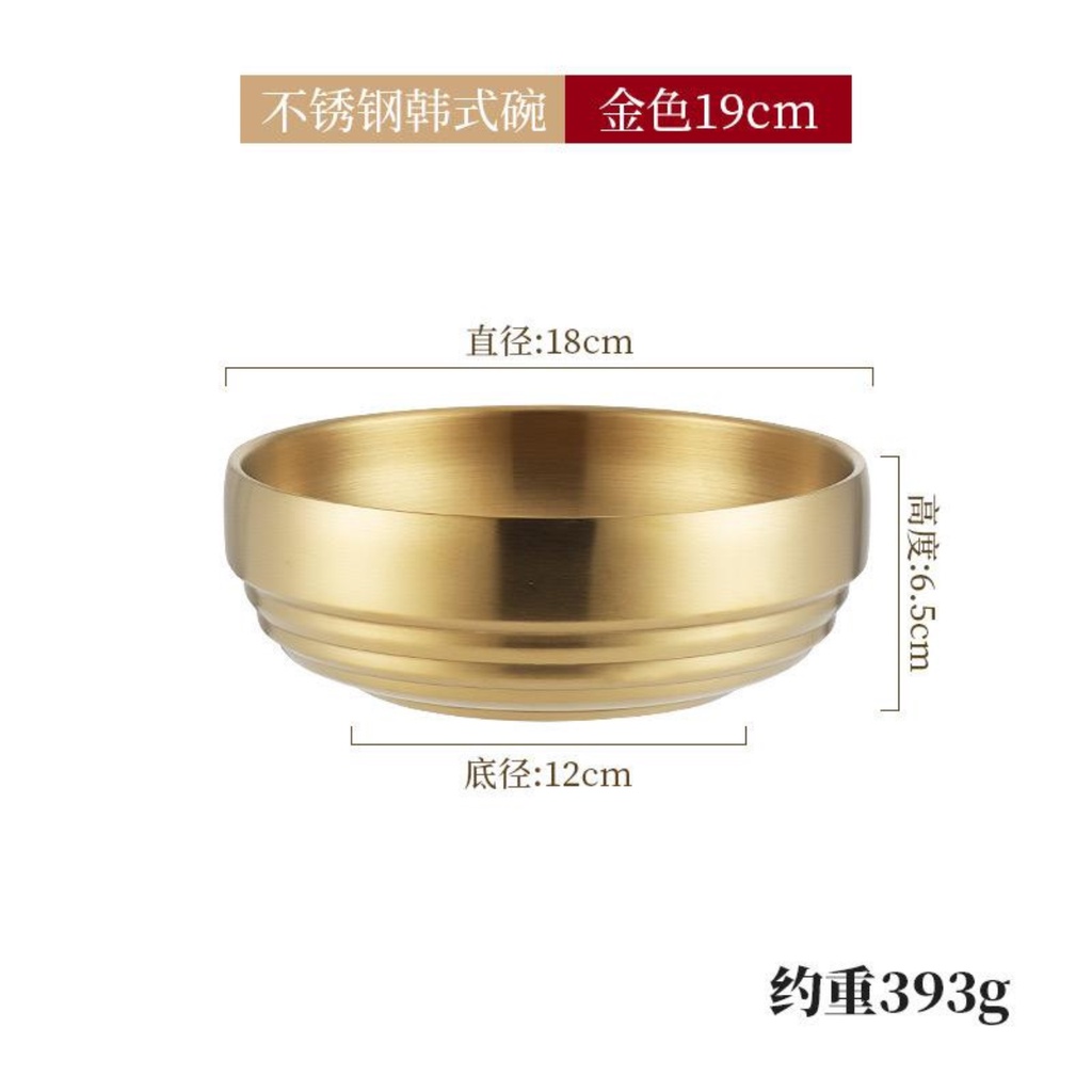 Mangkok Mie Dingin Dua Lapis Stainless Mangkok Sop Ramen Emas