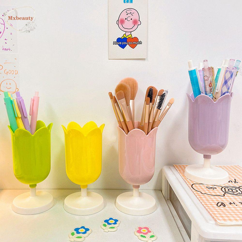 Mxbeauty Tulip Tempat Pulpen Bunga Lucu Kawaii Kosmetik Hadiah Makeup Brush Girl Photography Props Stationery Organizer