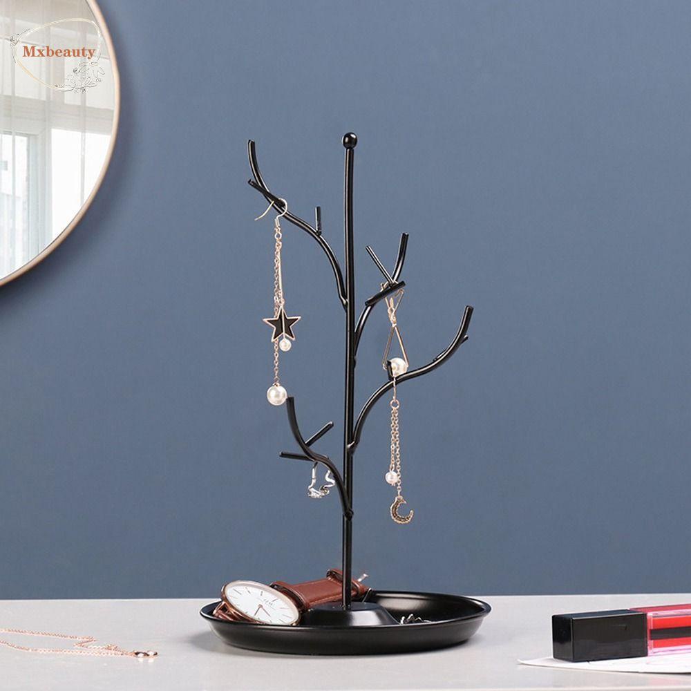 Mxbeauty Display Perhiasan Berdiri Trendi Fashion Desain Niche Anting Holder Bracket Hadiah Gadis Besi Ins Style Necklace Holder