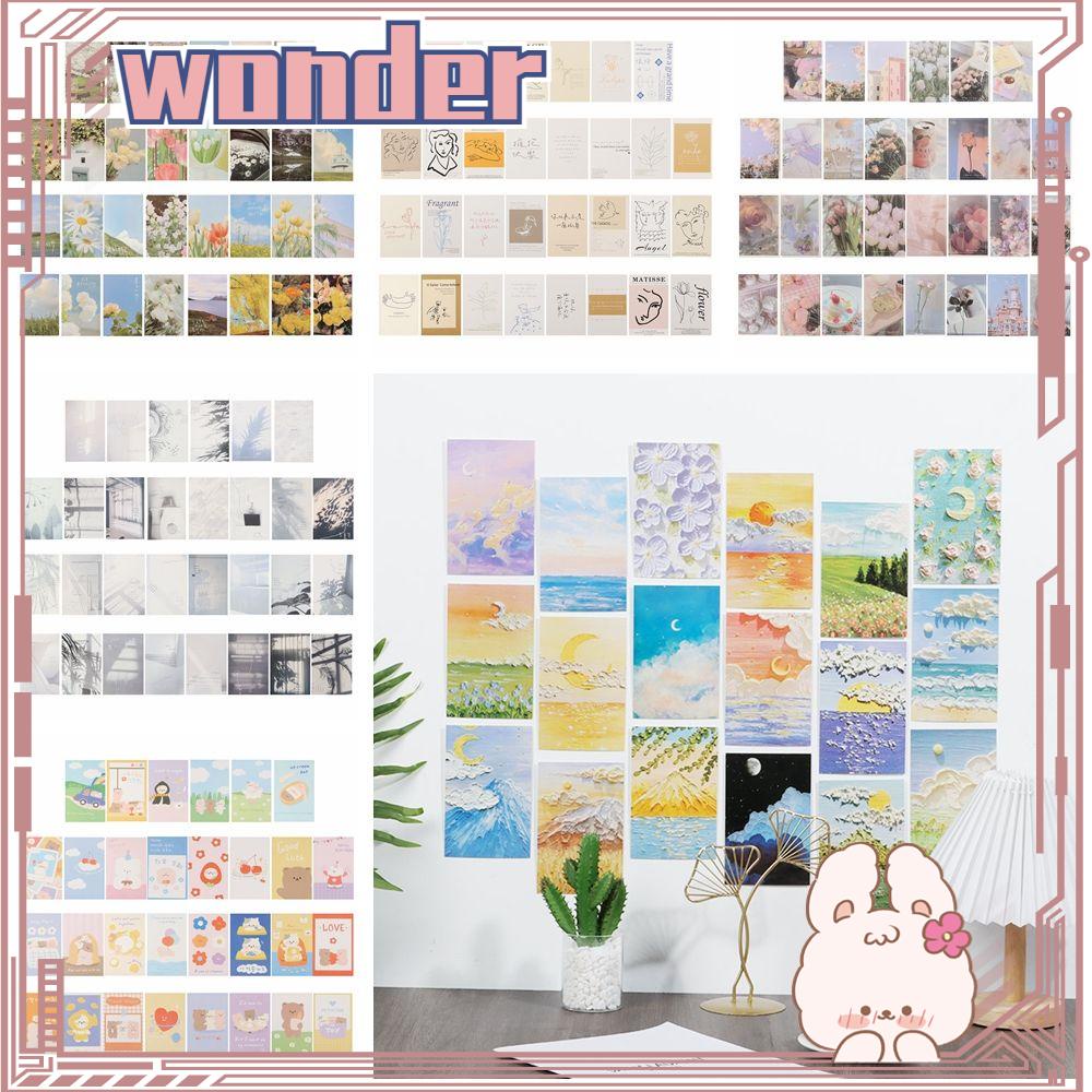 Wonder 30PCS Kartu Pos Pemandangan Bunga Warna-Warni Dekorasi Rumah Properti Fotografi Kolase Gambar