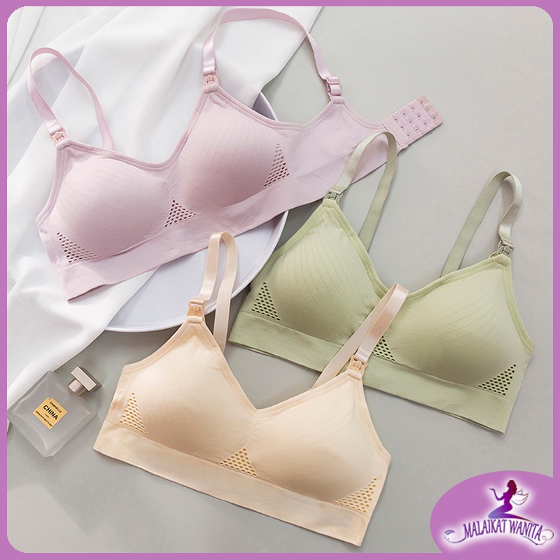 New Arrival ANGEL MOMMY Bra Menyusui Tanpa Kawat Katun Bh Busa Jumbo Bra Kancing Depan Nursing Bra 938