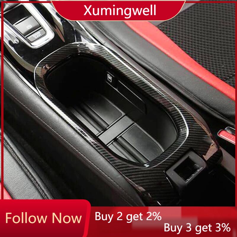 1 Pc Holder Pelindung Cangkir Bahan ABS Carbon Fiber Untuk Honda HR-V HRV Vezel 2014-2020