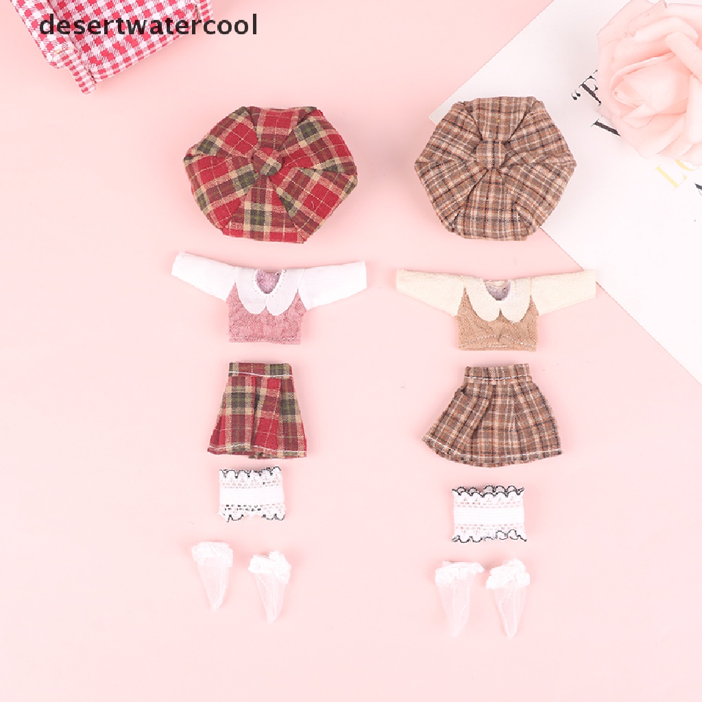 Deid 1set Miniatur Cewek Cowok Casual JK Rok Seragam Sekolah Untuk Baju Boneka1Per12Martijn