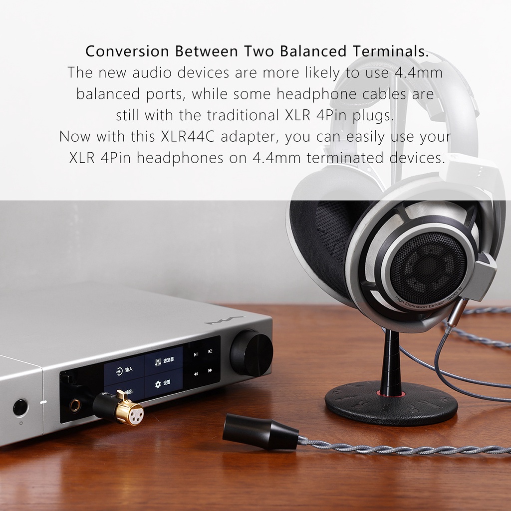 Adaptor DD ddHiFi XLR44C Balanced XLR 4Pin Ke 4.4mm Adaptasi Kabel Headphone XLR 4Pin Tradisional Ke Perangkat Terminasi 4.4mm