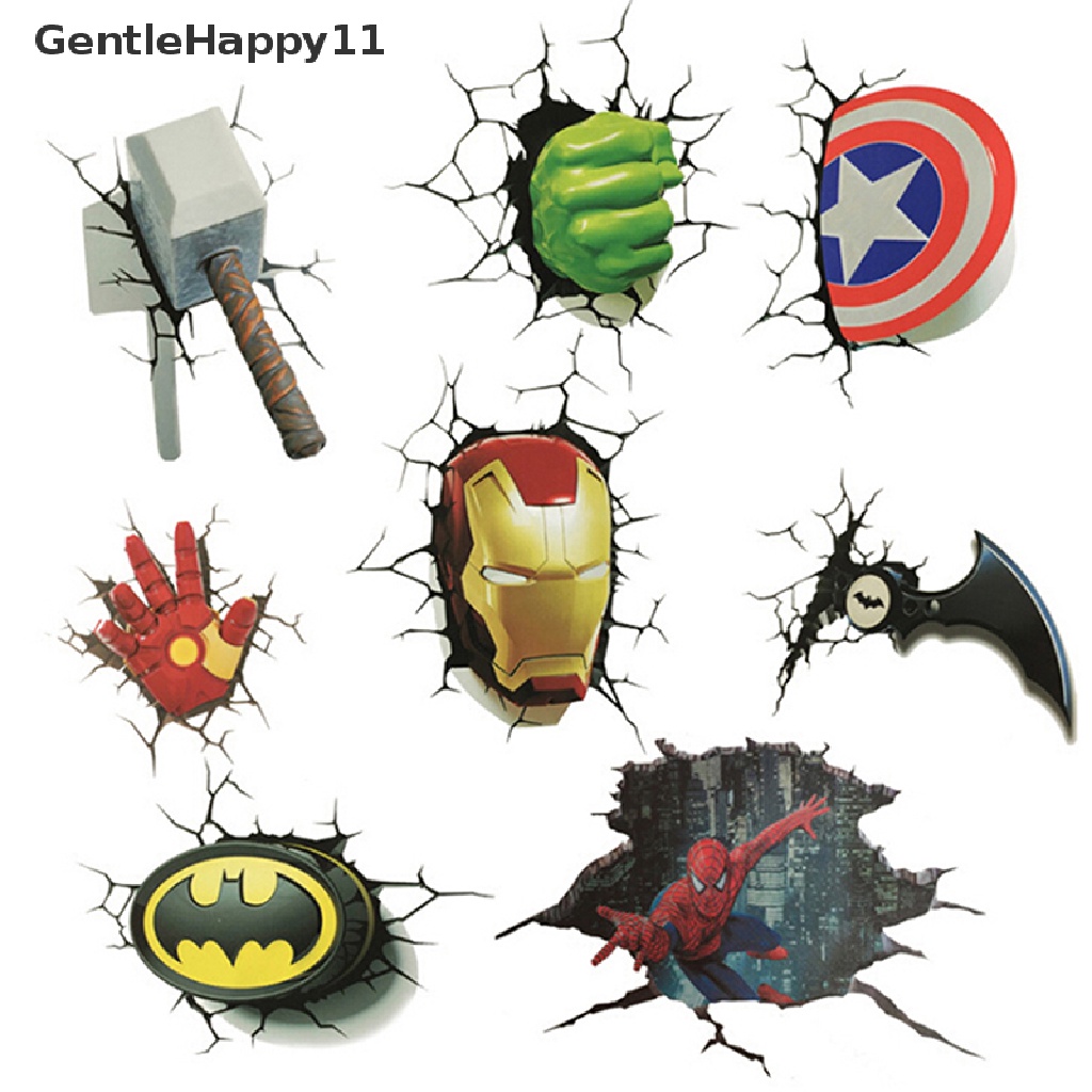 Gentlehappy 1Pc Avengers Mobil ers decals 3d ironman/spiderman Kreatif ers id