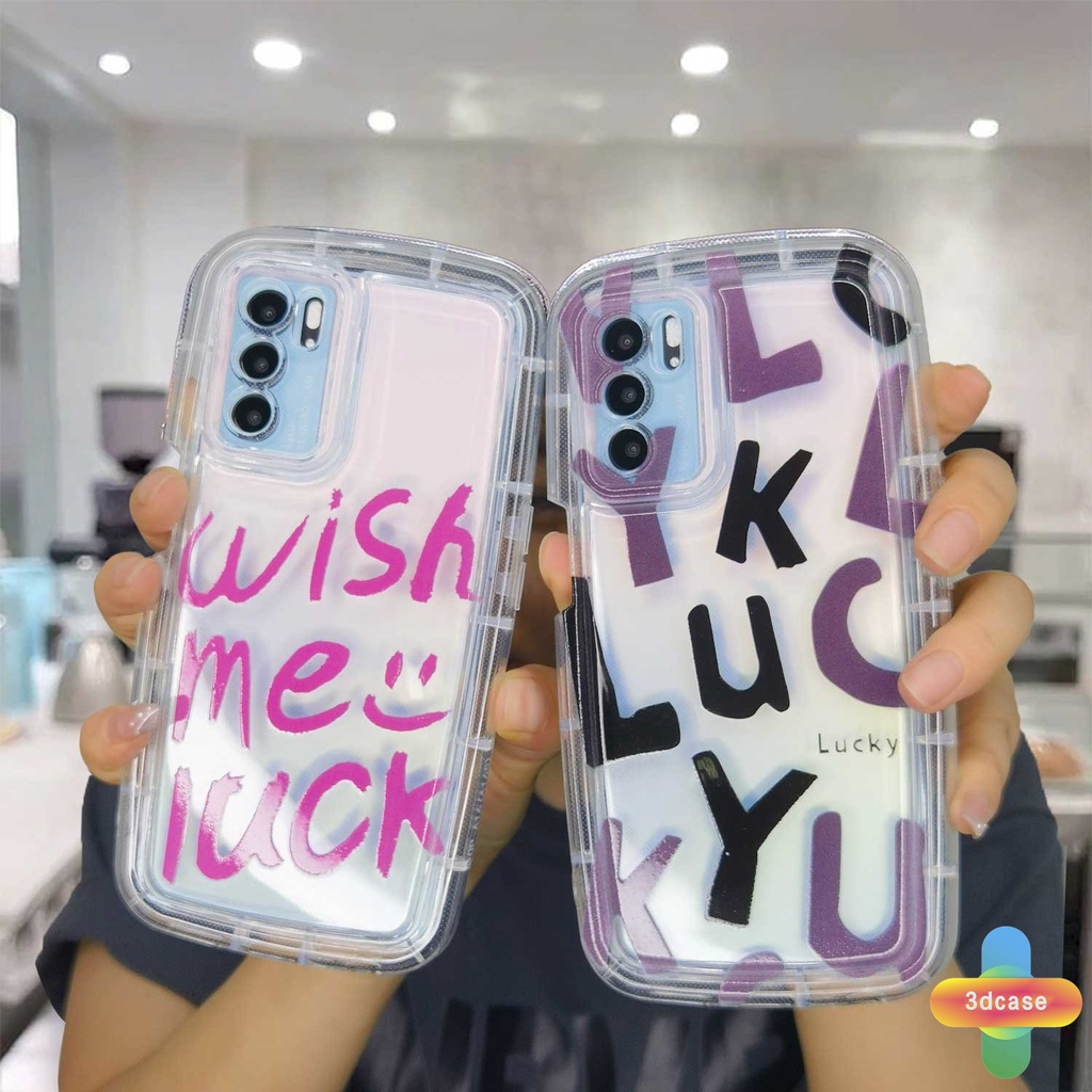 Soft Case OPPO A17 A17K A16 A95 A57 A16S A77 A57S A57E A55 A7 A15 A54 A5S A3S A76 A96 A5 A9 A31 A53 A33 2020 A77S A12 A12S A1K A16E A16K A54S Reno 7 7Z 8Z 5 4 6 8 5F 5K 4F 4 5 06 Lite A74 A15S A52 A11K A92 Ins Lucky Letter Transparent Soap Case