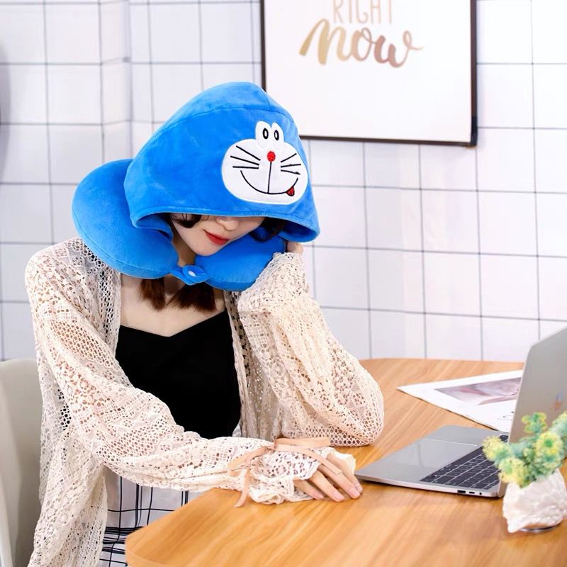 COCO MOMO Travel u-shaped pillow /BANTAL LEHER BONEKA PIKACHU STITCH TOTORO DORAEMON RILAKKUMA NECK PILLOW AKSESORIS TRAVEL