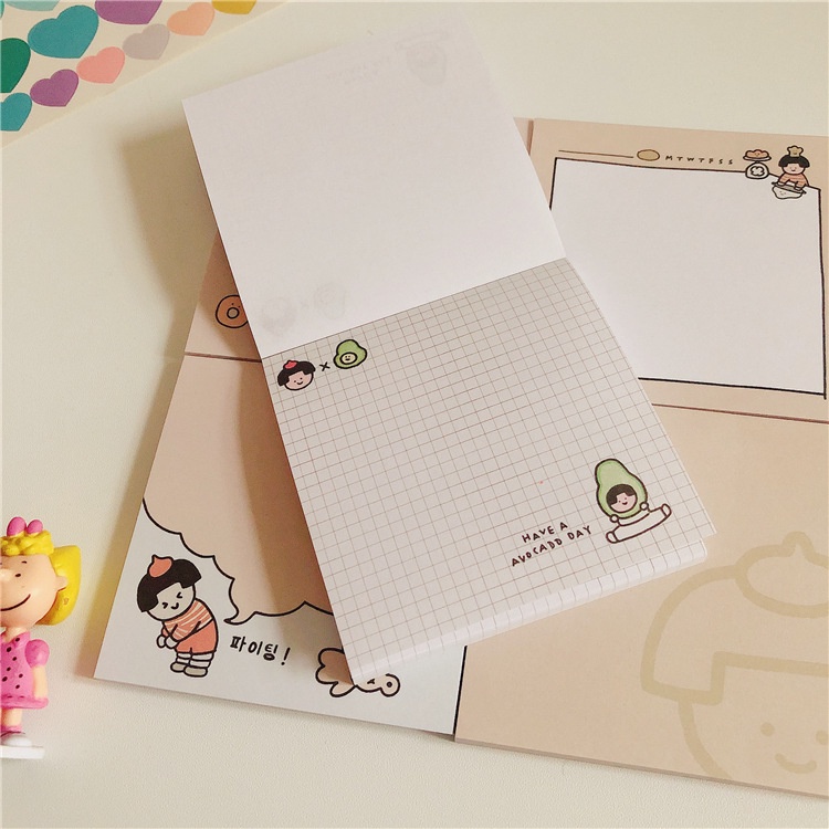 50lembar Nota Memo Pad Koleksi Kartun Anti Lengket Untuk Perlengkapan Kantor Sekolah Alat Tulis Siswa