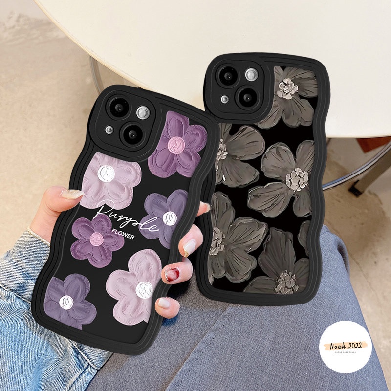 Retro Bunga Wavy Edge Case Untuk Realme C53 C35 C55 C11 C33 C12 C30 C25s C17 C25 C3 C15 C20A C20 C21Y C25Y10 9 7i 5i 6i 8i 8Pro 9i 9Pro+ 57 5s 8 Art Lukisan Cat Minyak Bunga Sarung Soft Case