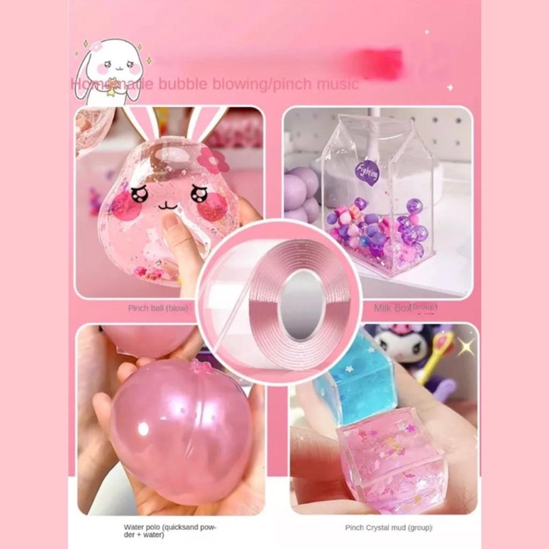 DIY Nano tape Sanrio Blow Bubble bisa ditiup bola dekoratif