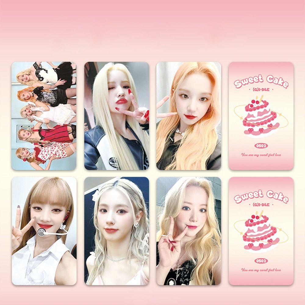 Mxbeauty (G) I-DLE Postcards Fans 6pcs/set Asrama Cetak Foto Album Idola Kamar Tidur Perempuan Grup Kartu