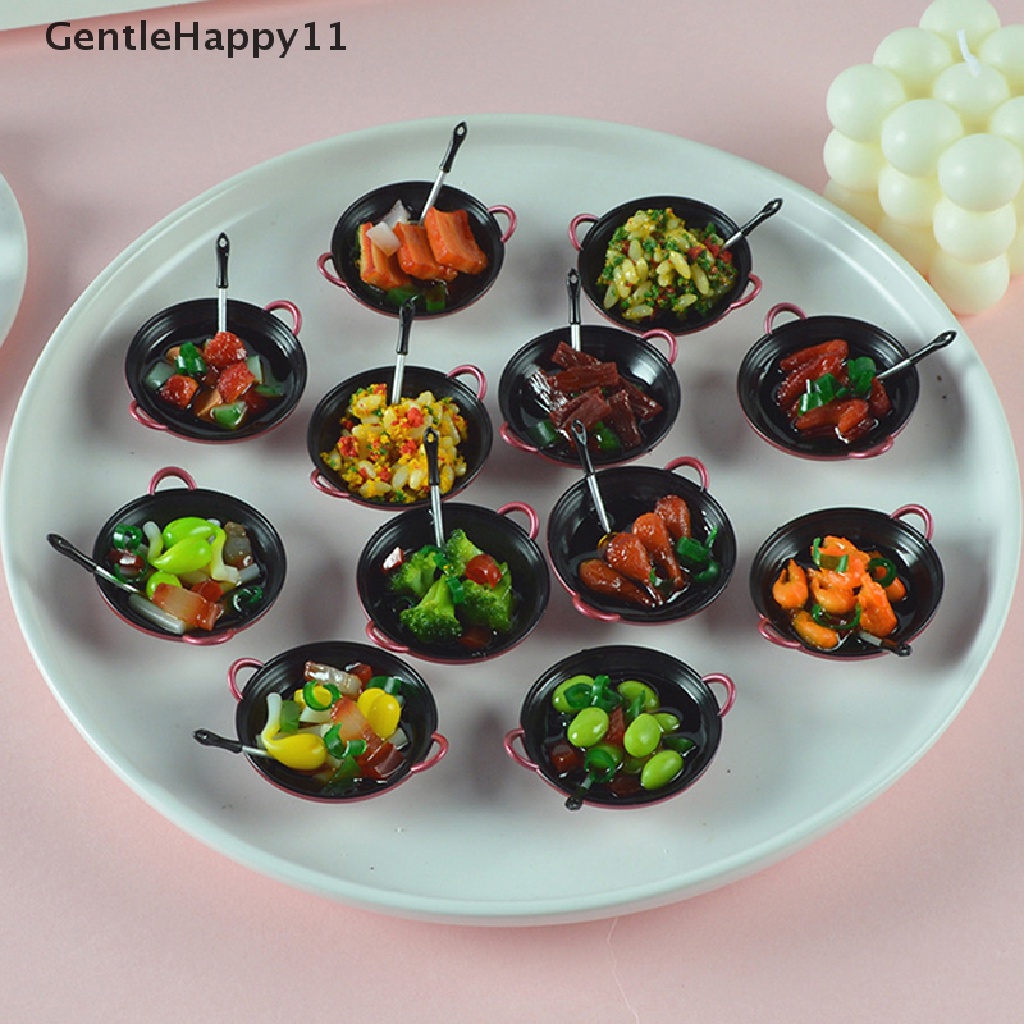 Gentlehappy Rumah Boneka Miniatur DIY Aksesoris Panci Masak Dengan Makanan Peralatan Dapur Model id