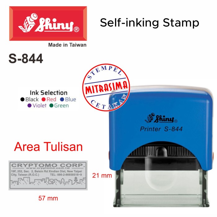 

Stempel Shiny S-844 ( Shiny bentuk persegi S844 Tipe S 844 )