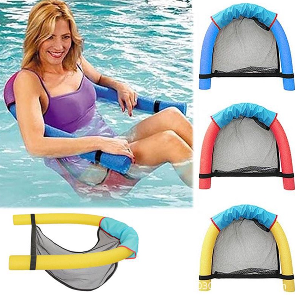 New Foldable Pool Floating Chair Kursi Kolam Renang Kursi Portable Bikin Dewasa Anak Santai Aksesoris Renang