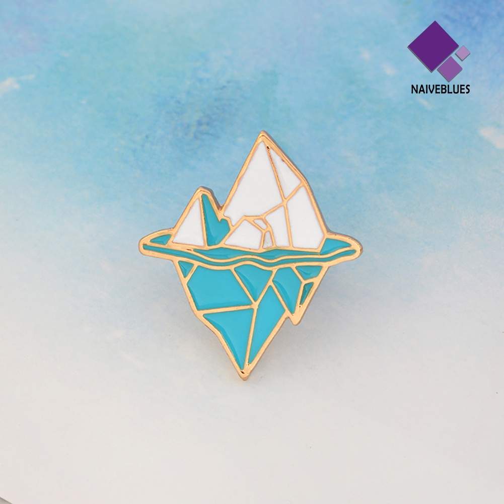 &lt; Naiveblues &gt; Kartun Lucu Gelombang Laut Iceberg Bros Pin Jaket Tas Lencana Hadiah