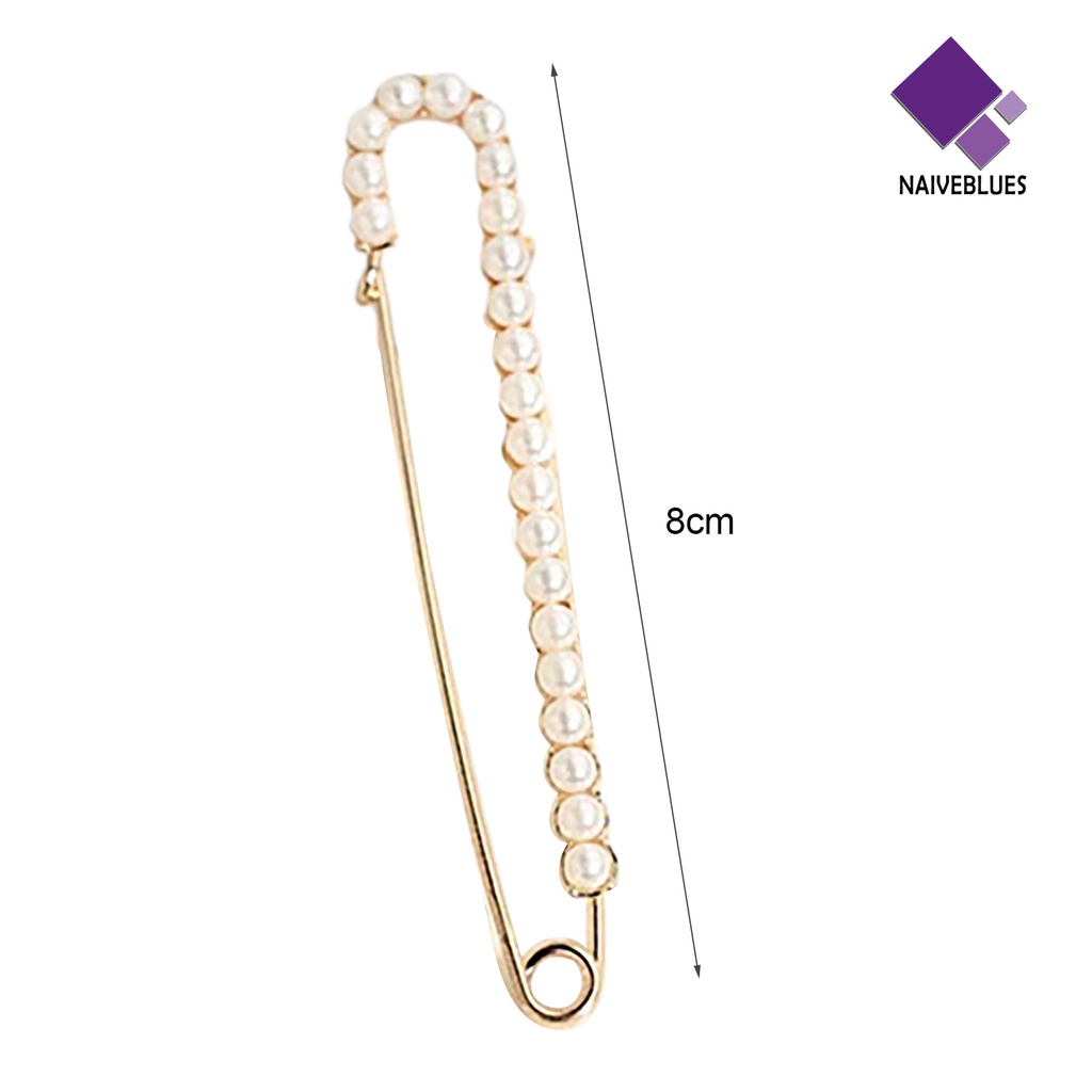 &lt; Naiveblues &gt; 1Pc Fashion Mutiara Imitasi Berlian Imitasi Bros Perhiasan Pin Pengaman Besar