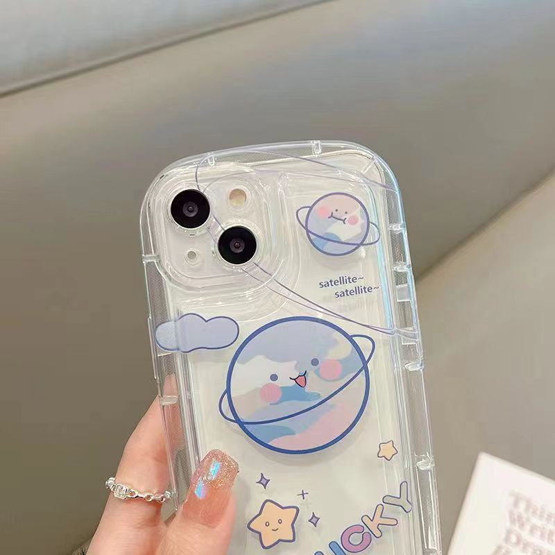 IPHONE Casing Ponsel Iphone11 Cocok Untuk 14 14pro 14plus 13 13mini 13pro 13prm iPhone12 7Plus 8Plus Xr XS 13 12mini Pro Max Empat Sudut Casing Ponsel Transparan Tahan Guncangan