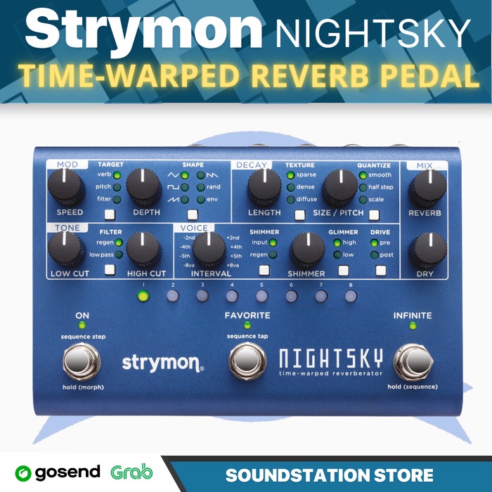 STRYMON NIGHTSKY Reverb Guitar Effects Pedal | Efek Gitar Elektrik