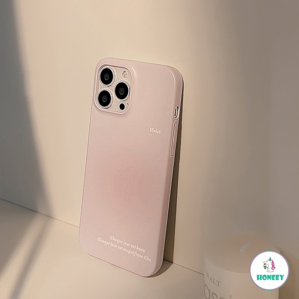 IPHONE Ins Korea Pink Ungu Halo Matte Casing Ponsel Untuk Iphone14 13 12 11 Pro XS Max8 7 Plus X SE XR Shockproof Soft Cover