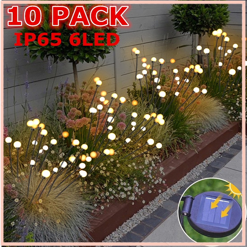 【COD】Firefly Lampu Tahan Air Lampu Tenaga Surya Outdoor Lampu Taman 6-LED/8LED/10LED Tenaga Surya/Lampu Lanskap Kembang Api Lampu Surya Lawn Decorative /Lampu Rumah Negara Teras Balkon Dekorasi Lampu