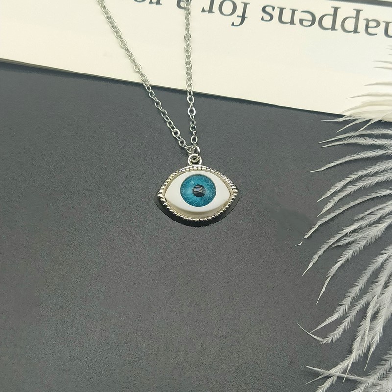 Vintage Punk Evil Eye Necklaces Untuk Pria 5 Pcs Bola Mata Biru Sambung Berlebihan Beberapa Mata Setan Padat Kalung Perhiasan