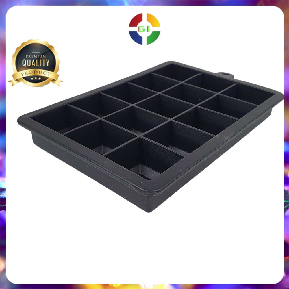 Cetakan Es Batu Model Cube 15 Hole Black