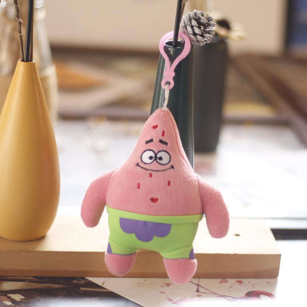 Timekey 12 cm Lucu Spons Bob Mainan Mewah Gantungan Kunci Indah Tas Ransel Liontin Patrick Star Gantungan Kunci Dekorasi Gantungan Kunci Mainan Mewah I3L5