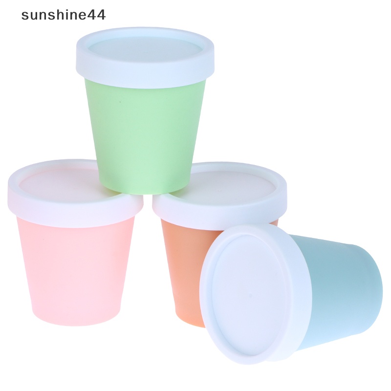 Sunshine 1Pc Gelas Tutup Dengan Mangkok Cream Dessert Es Yogurt Wadah Makanan Frozen Bisa ID